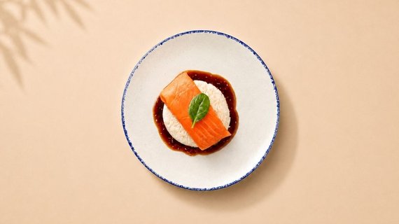 Стейк форели с рисом басмати и соусом терияки